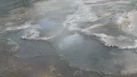 Bubbling hot spring, Orakei Korako Geothermal Park, New Zealand Stock Footage 320603965