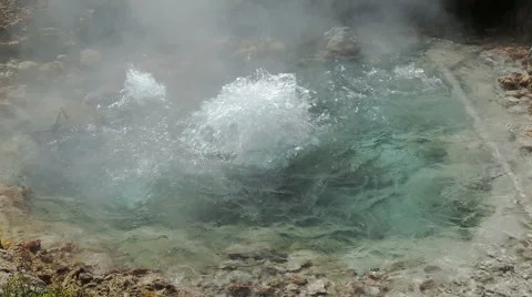 Bubbling hot spring in Yellowstone Stock Footage 43109303