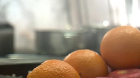 Bubbling meat soup, inside a metal pot, at a restaurant kitchen Stock Footage 90225667