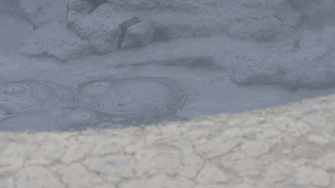 Bubbling mud pots, Myvatn Stock Footage 124255692
