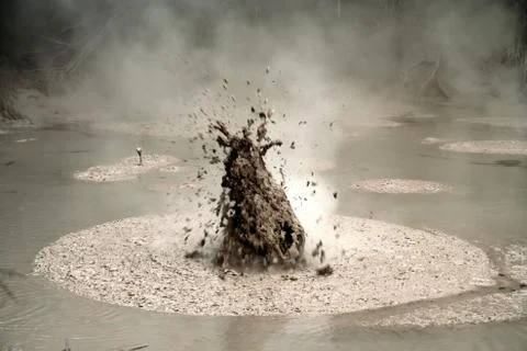 Bubbling mud in Rotorua Stock Photos