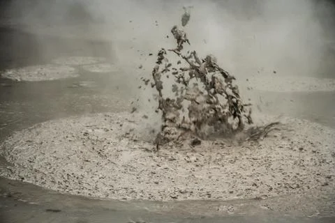 Bubbling mud in Rotorua Stock Photos