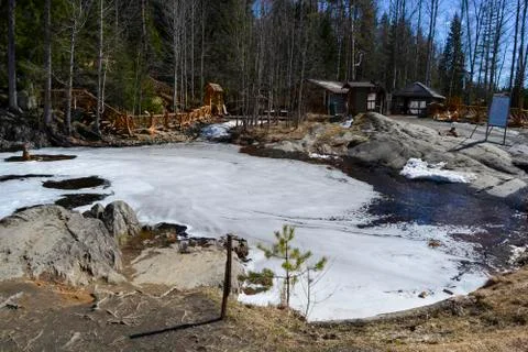 A bubbling river in the northern forests of Russia Stock-Fotos