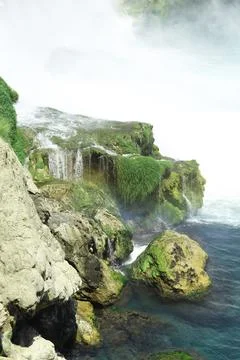 Bubbling river waterfall Stock Photos