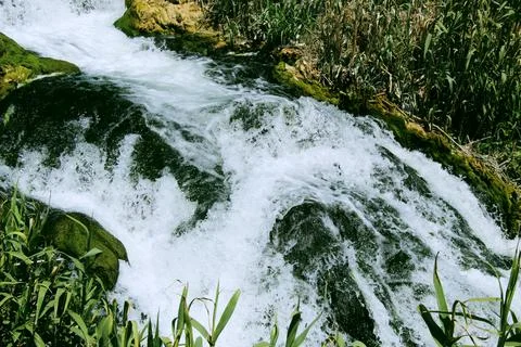 Bubbling river waterfall Stock Photos
