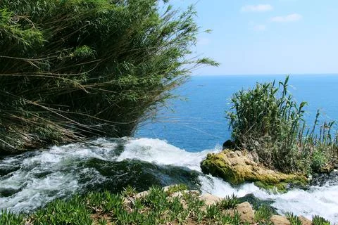 Bubbling river waterfall Stock Photos