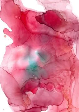 Bubbling scarlet galactic cloud with grass-green spots inside Illustrazione stock