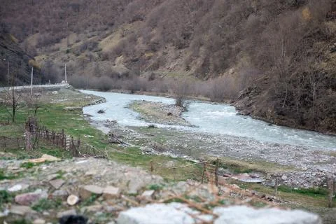 Bubbling stream of the Iori River, eastern Georgia Europe Stock Photos