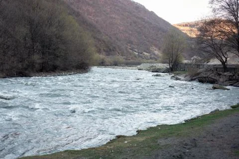 Bubbling stream of the Iori River, eastern Georgia Europe Stock Photos
