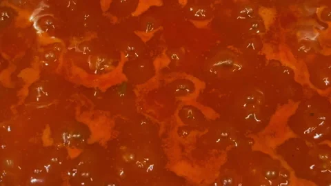 Bubbling Tomato Sauce Stock Footage 209285131