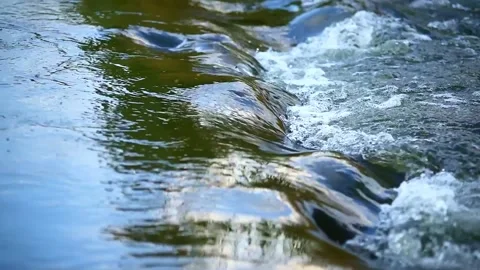 Bubbling water. Abundant stream of water Stock Footage 198201280