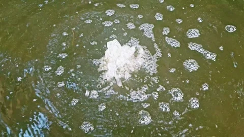 Bubbling water with foam Stock Footage 346566380