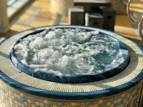 Bubbling water in the jacuzzi. Stock Photos