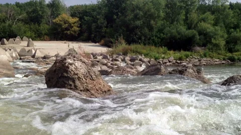 Bubbling water in the river Stock Footage 41454878