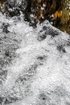 Bubbling Water in a Stream Close-Up Stock Photos