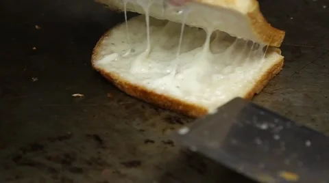 Bubbling White Cheese Sandwich Stock Footage 53118367