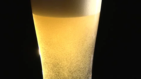 Bubbly Beer Settling Stock Footage 47489532