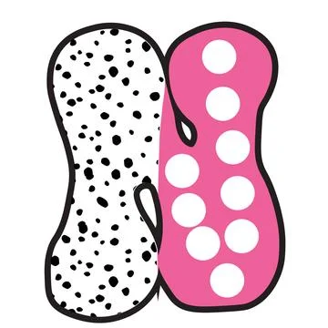 A bubbly decorative typography illustration featuring letter n with letter n, 스톡 일러스트