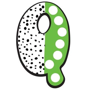 A bubbly decorative typography illustration featuring letter q with letter q, 스톡 일러스트