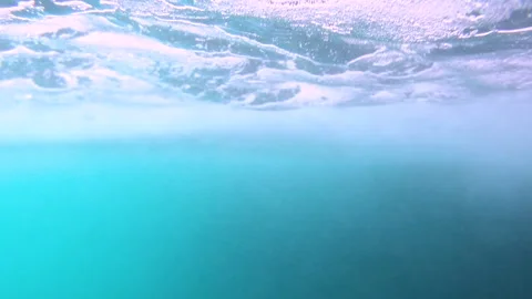 Bubbly Sea Surface Underwater View Stock Footage 146327489