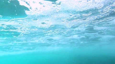 Bubbly Water Surface, Slow Motion, Underwater View Stock Footage 146327737