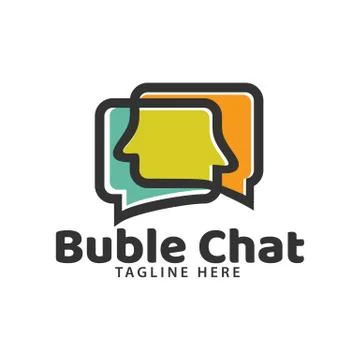 Buble double chat line logo design template inspiration Stock Illustration