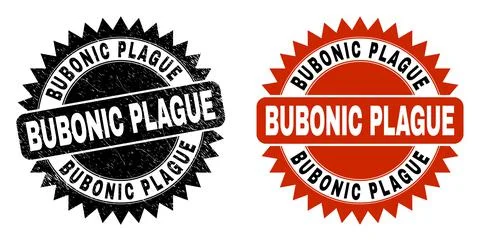 BUBONIC PLAGUE Black Rosette Watermark with Grunge Surface Stock Illustration