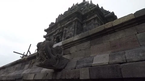Bubrah Buddhist Temple Stupa, Sewu Prambanan Temple Compound, Java, Indonesia Stock Footage 312073295