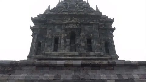 Bubrah Buddhist Temple Stupa, Sewu Prambanan Temple Compound, Java, Indonesia Stock Footage 312090208