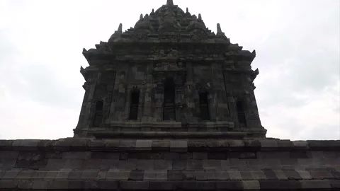 Bubrah Buddhist Temple Stupa, Sewu Prambanan Temple Compound, Java, Indonesia Stock Footage 312091245