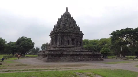 Bubrah Buddhist Temple Stupa, Sewu Prambanan Temple Compound, Java, Indonesia Stock Footage 312114201
