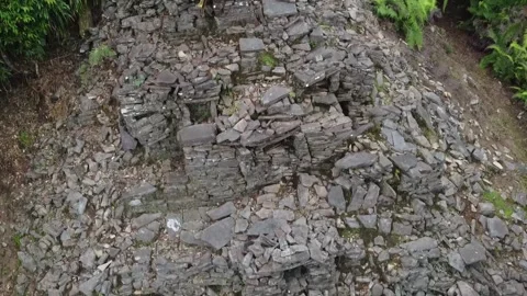 The Bubrah Temple, An ancient ruin in the middle of the forest on Mount Muria Stock Footage 278962048