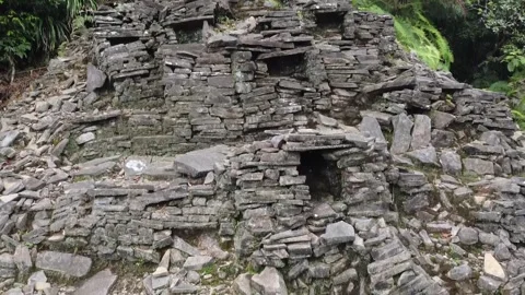 Bubrah Temple - An ancient ruin in the middle of the forest on Mount Muria Video stock 278962088