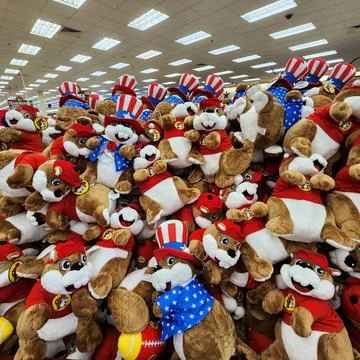 The Buc-ee's beaver stuffed plush toy. Foto stock