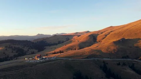 Bucegi Mountain Scenery Aerial View Stock Footage 147231742