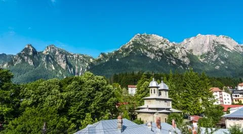 Bucegi mountain view from busteni Stock Photos