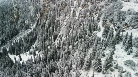 Bucegi Mountains Covered in Snow Stock Footage 222733600