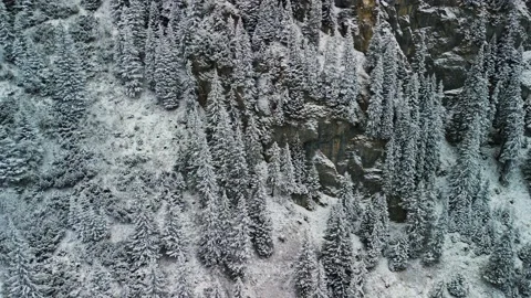 Bucegi Mountains Covered in Snow Stock Footage 222734445