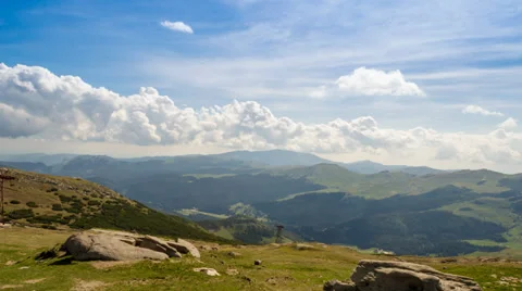 Bucegi plateau view over Padina valley Stock Footage 39749707