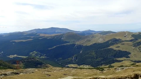 Bucegi Plateau View Over Padina Valley Romania Stock Footage 103305210