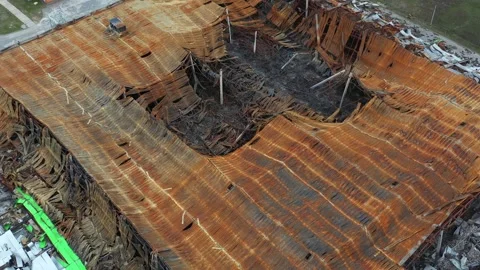 Bucha, Ukraine - warehouse destroyed during Russian invasion Stock-Footage 241137540