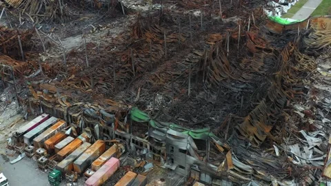 Bucha, Ukraine - warehouse destroyed during Russian invasion Stock-Footage 241137740