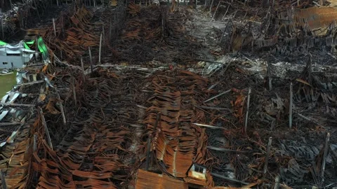 Bucha, Ukraine - warehouse destroyed during Russian invasion Stock-Footage 241138056