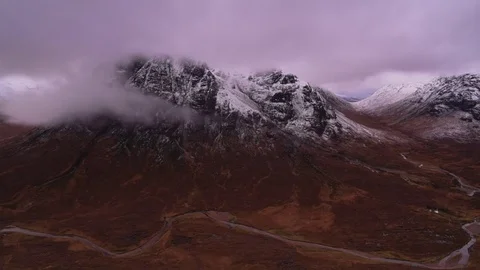 Buchaille etive mor sunrise with mist and clouds Stock Footage 70617536