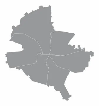 Bucharest administrative map Stock Illustration