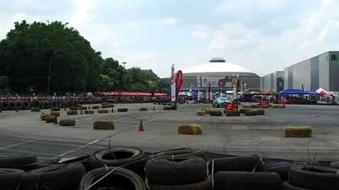 Bucharest BMW slow motion drifting Stock Footage 115778136