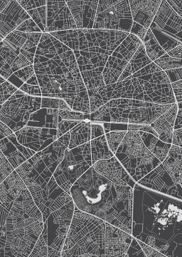 Bucharest city plan, detailed vector map Stock Illustration