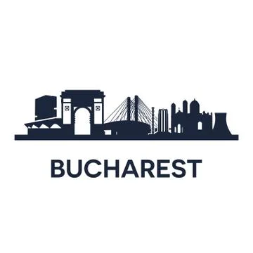 Bucharest City Skyline Stock Illustration