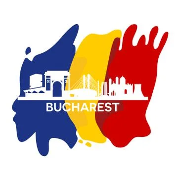 Bucharest City Skyline Stock Illustration