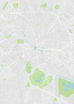 Bucharest colored vector map Stock Illustration